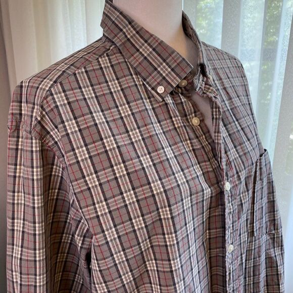 Eddie Bauer Legend Wash Plaid Button Front Shirt SZ L - Picture 5 of 16